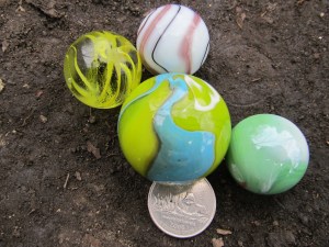 A super boulder aggie, bigger than a quarter.